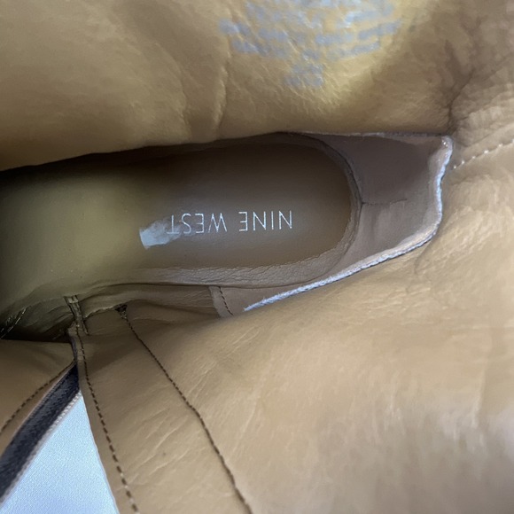 Nine West Dahila 2 Chocolate Brown Faux Suede Pointed Toe Moto Ankle Boots 8M - Picture 7 of 8